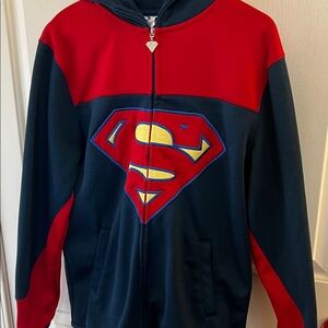 DC Comics Red and Black Superman Zipper Hoodie